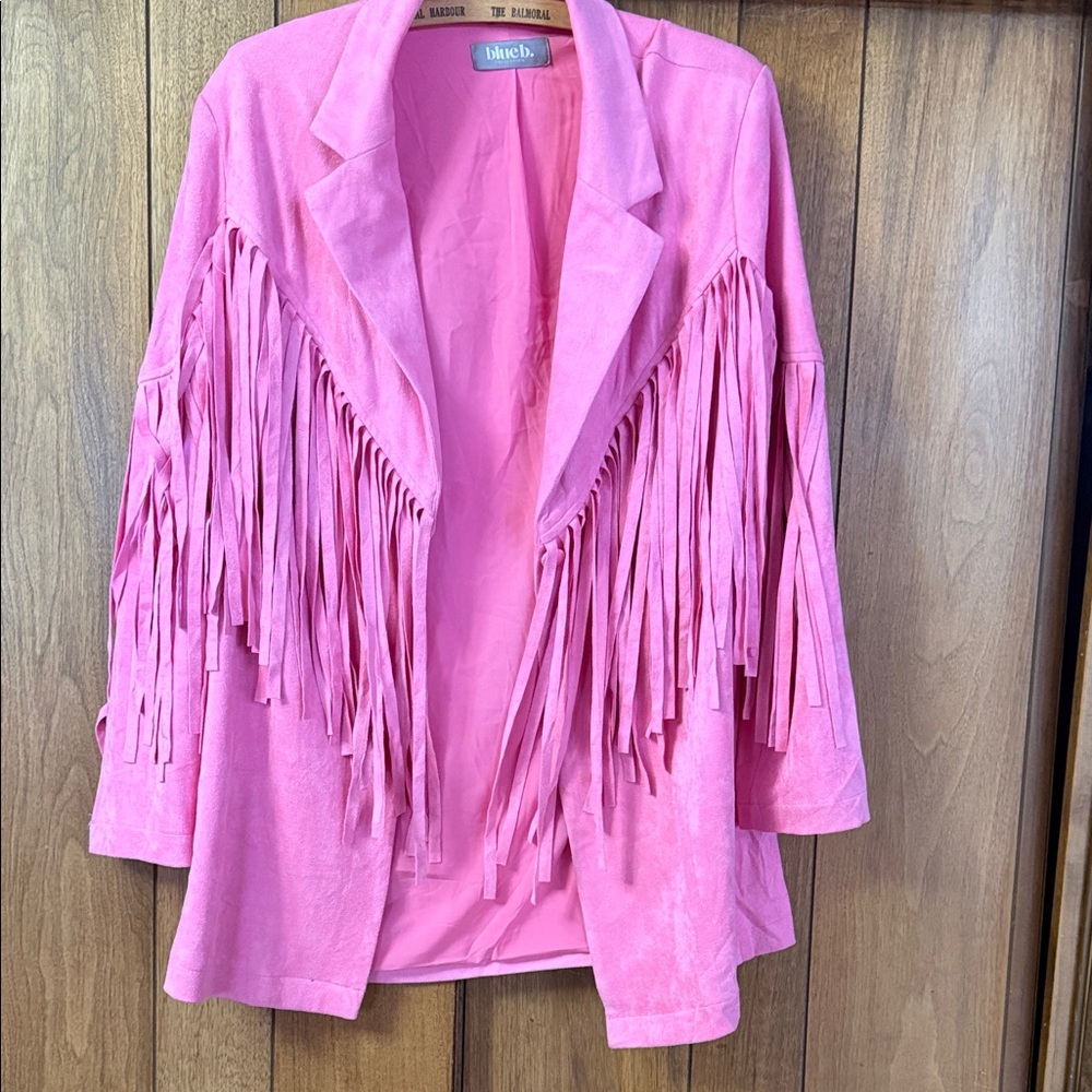 Vibrant Pink Fringe Blazer
